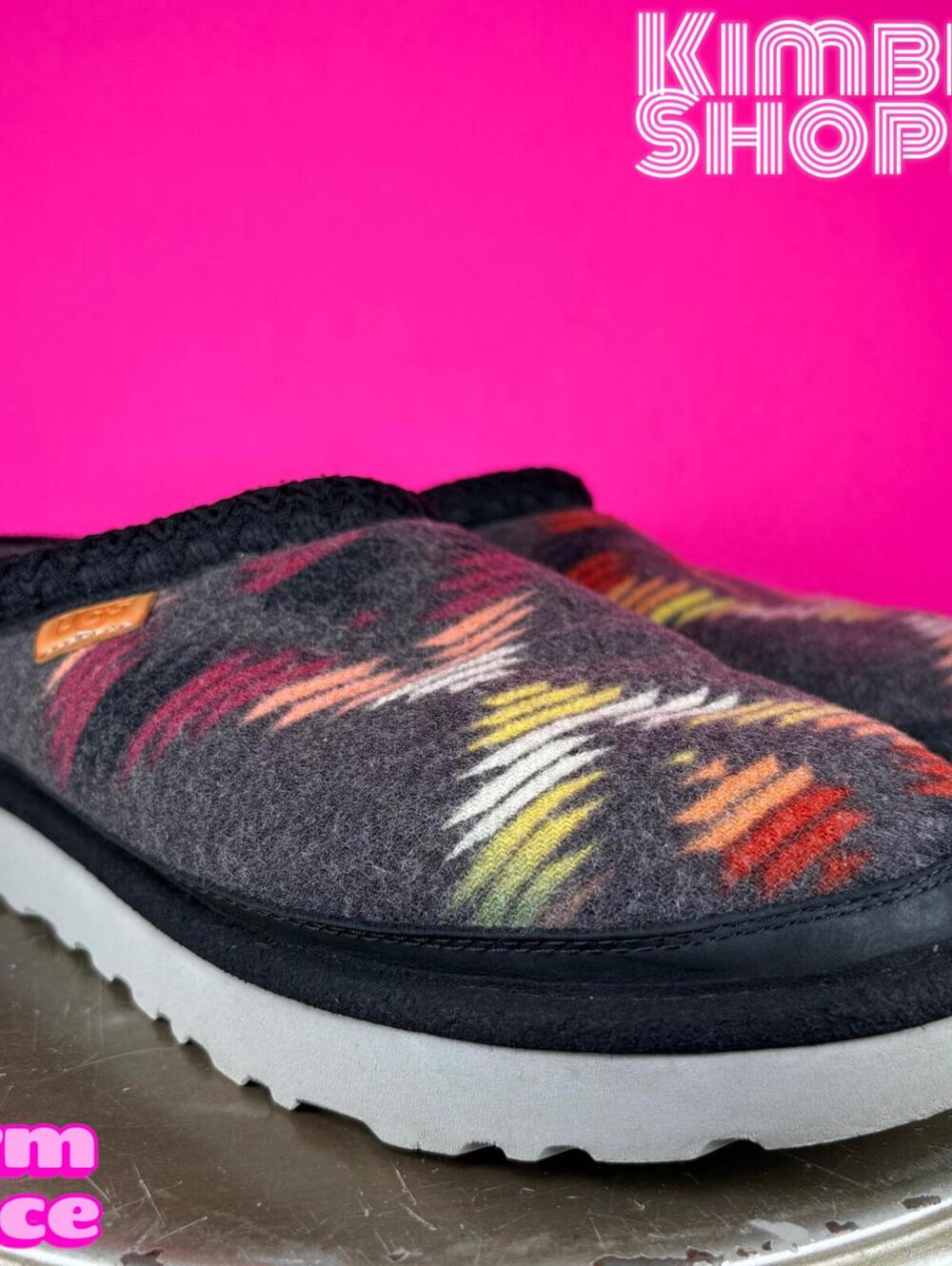 UGG Tasman Woodmont Multi-Color Geometric Pattern Wool Slipper US 10 UK 8 EU 43
